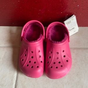 NWT pink lined CROC clog, girls crocs